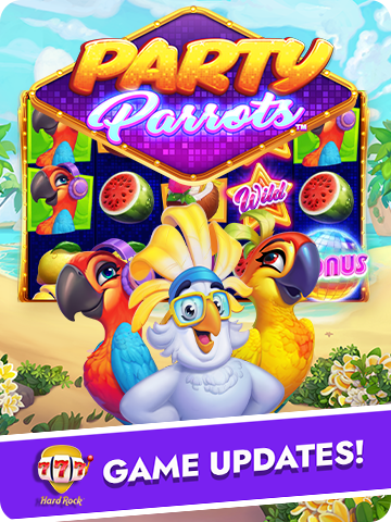 Party Parrots Greentube slot game in Hard Rock Jackpot Casino