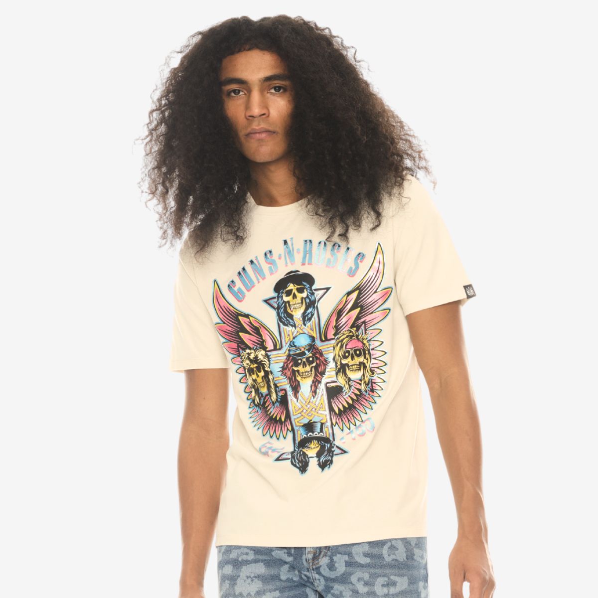 Hard Rock x Cult GNR Metallic Tee in Winter White image number 2