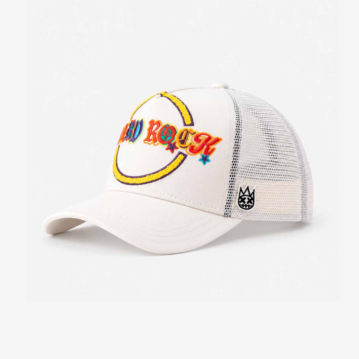 Hard Rock x Cult Chenille Logo Mesh Trucker Hat in Winter White image number 3